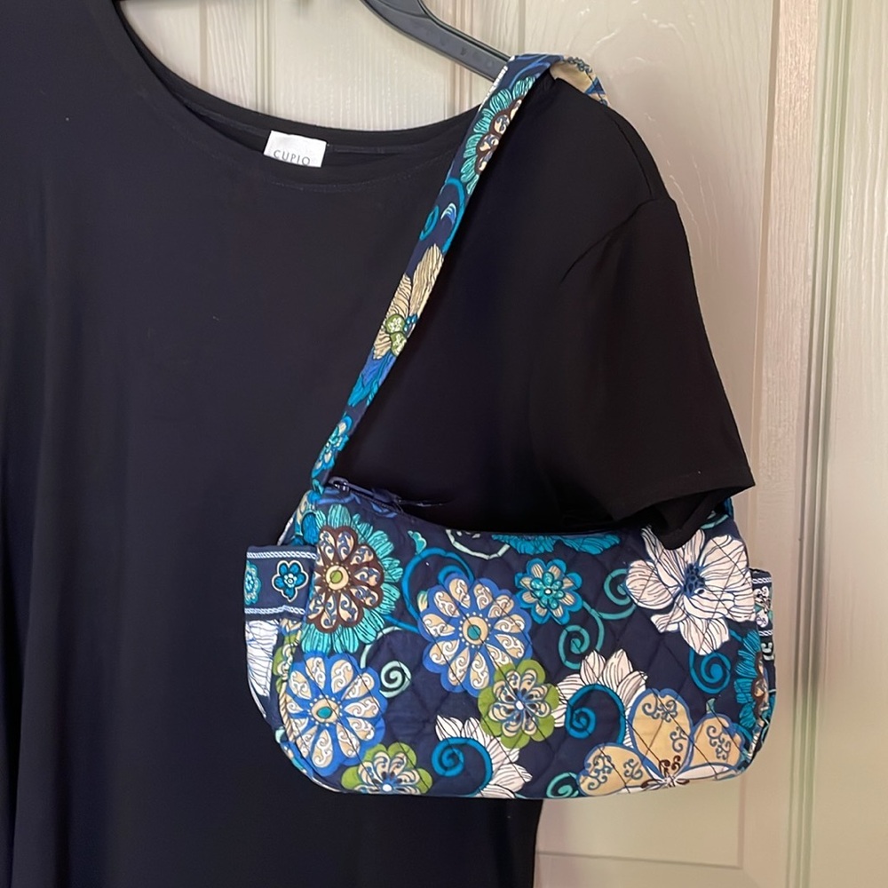 Vera Bradley Blue, Black, Teal and Green Quilted Shoulder Bag - Picture 14 of 15